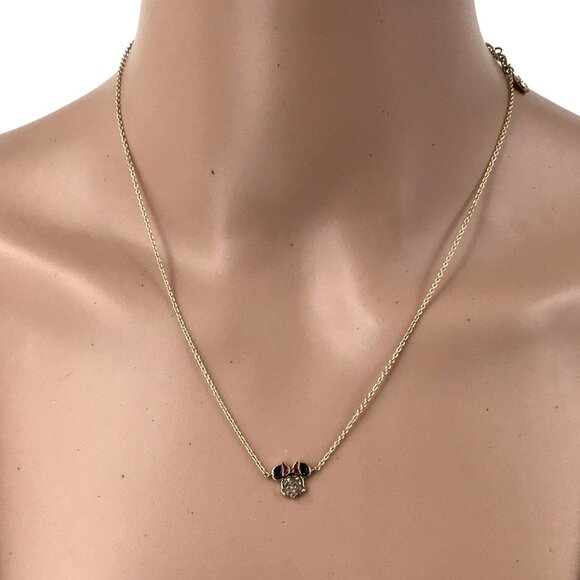 Baublebar Disney Minnie Mouse Necklace Gold Tone Crystal - Picture 1 of 4